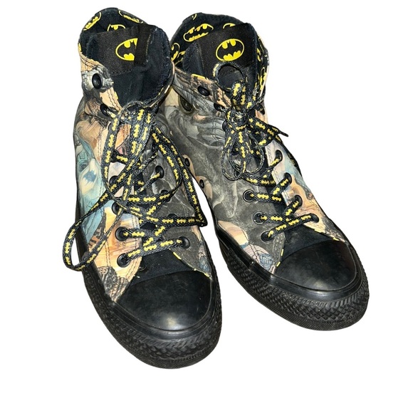 Converse men dc comics Batman hi top chuck Taylor’s black knight sneakers 11 - Picture 2 of 6